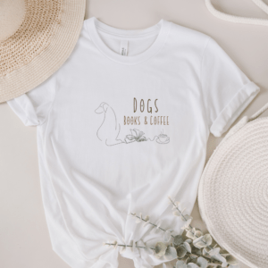 Dogs books and coffee Unisex t-shirt